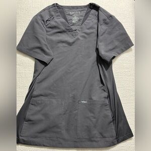 Spirit Scrubs Women’s V-Neck Top - Pewter
